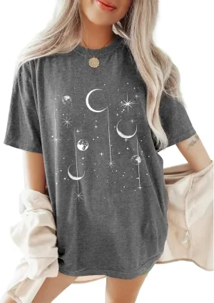Oversized Tshirts for Women Flower Graphic Tees Short Sleeve Shirts 2025 Summer Casual Loose Fit Beach Tops