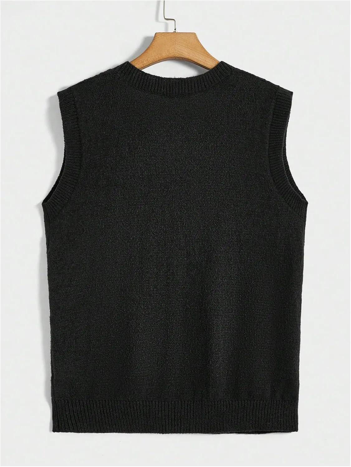 OYOANGLE Men's Cable Knit V Neck Sleeveless Sweater Vests Solid Casual Tank Tops Knitwear