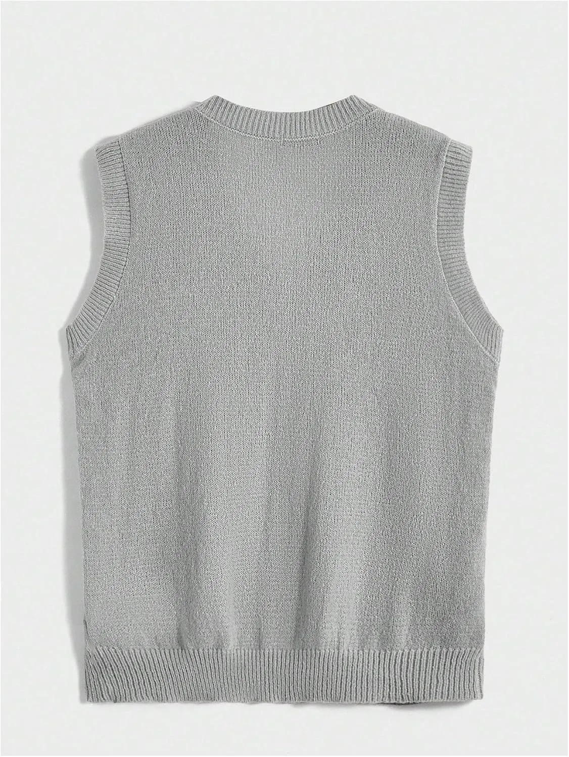 OYOANGLE Men's Cable Knit V Neck Sleeveless Sweater Vests Solid Casual Tank Tops Knitwear