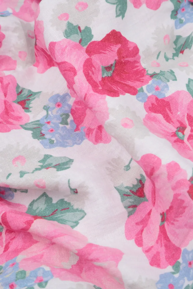 Peony Blossom Reversible Linen Bucket Hat