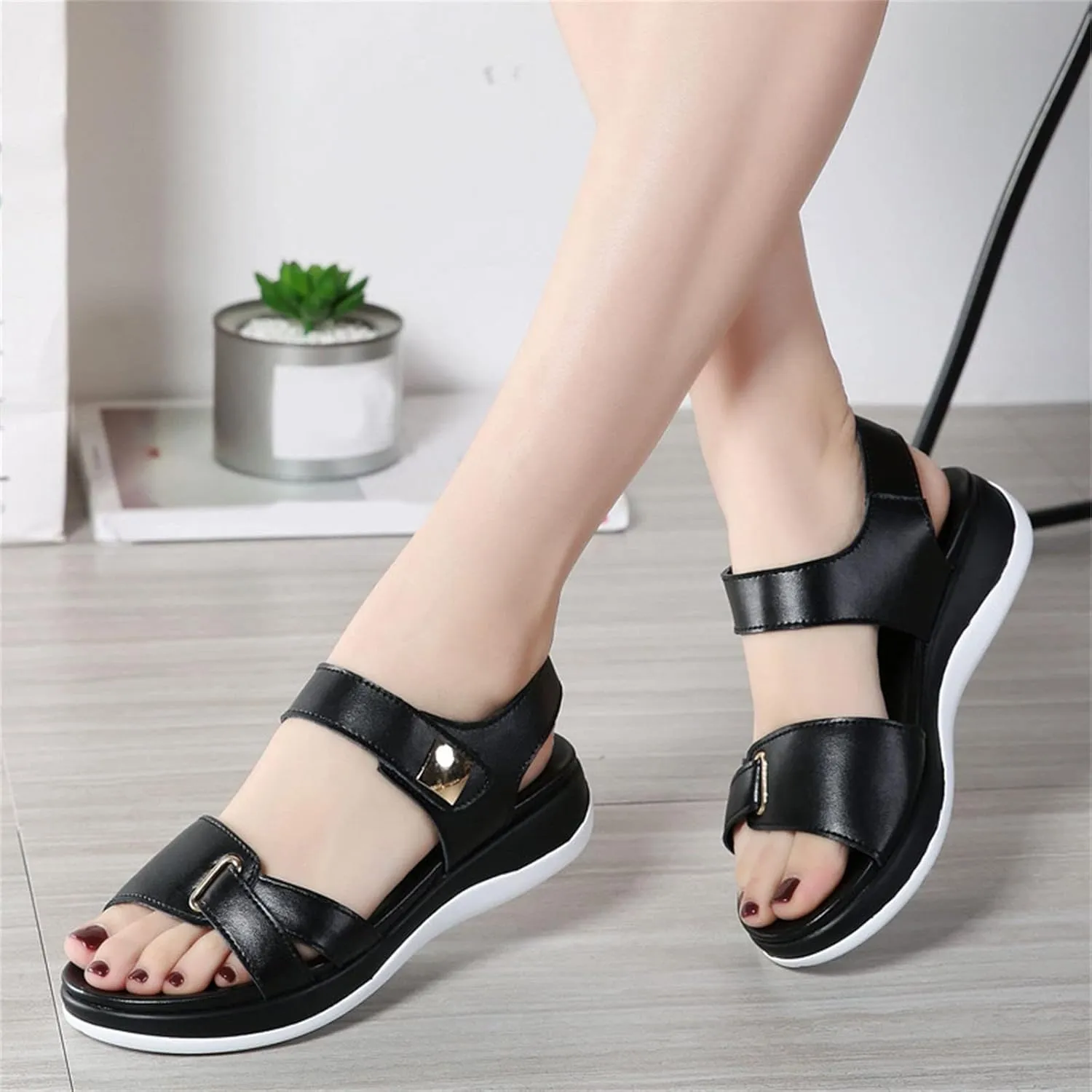 peqiut Casual Sandals Women Wedge Orthopedic Sandals for Women Slip On Comfortable Beach Sandals Shoes