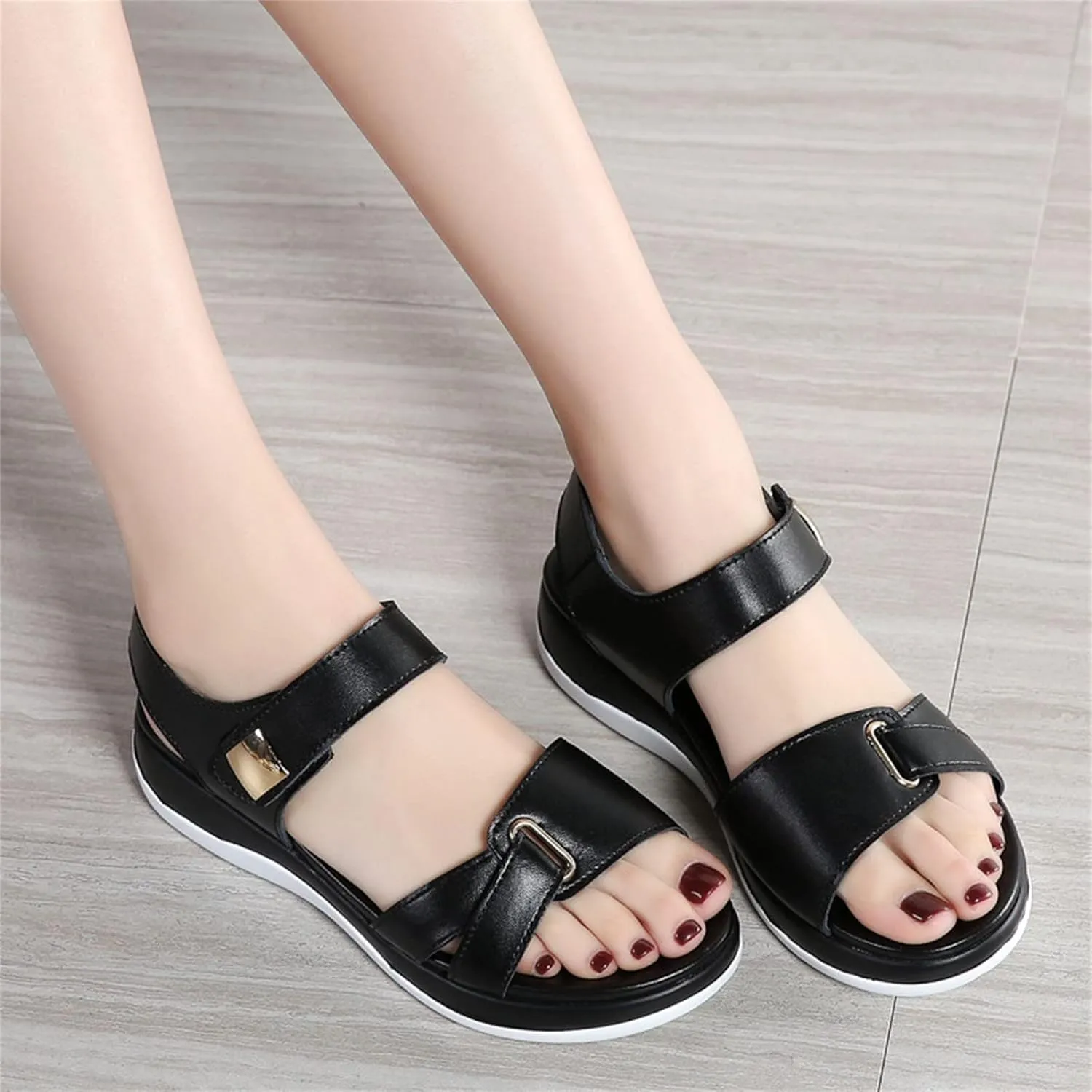 peqiut Casual Sandals Women Wedge Orthopedic Sandals for Women Slip On Comfortable Beach Sandals Shoes