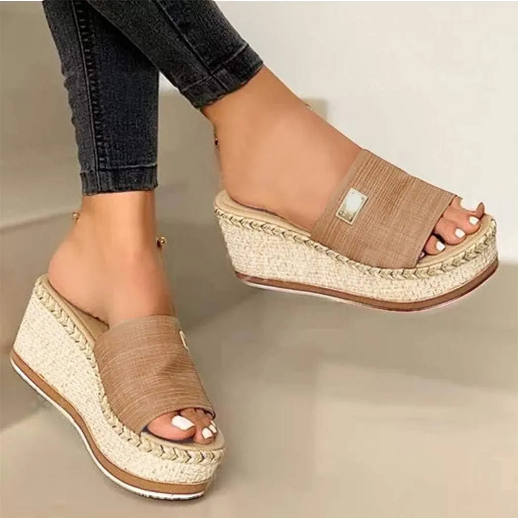peqiut Orthopedic Sandals for Women Wedges Espadrilles Platform Slipper Sandals for Women Wedge High Heel Sandals Women