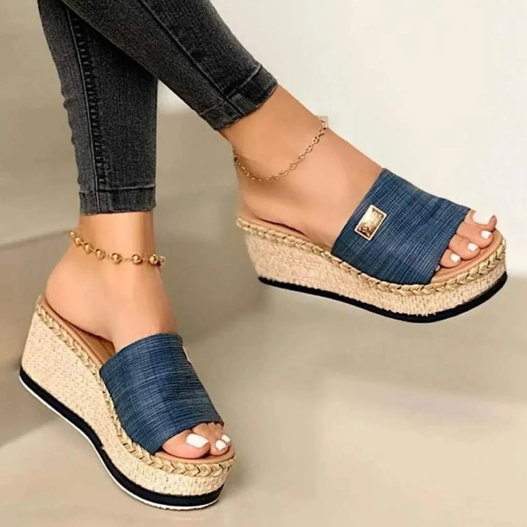 peqiut Orthopedic Sandals for Women Wedges Espadrilles Platform Slipper Sandals for Women Wedge High Heel Sandals Women
