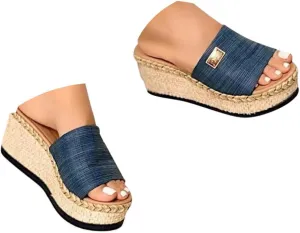 peqiut Orthopedic Sandals for Women Wedges Espadrilles Platform Slipper Sandals for Women Wedge High Heel Sandals Women