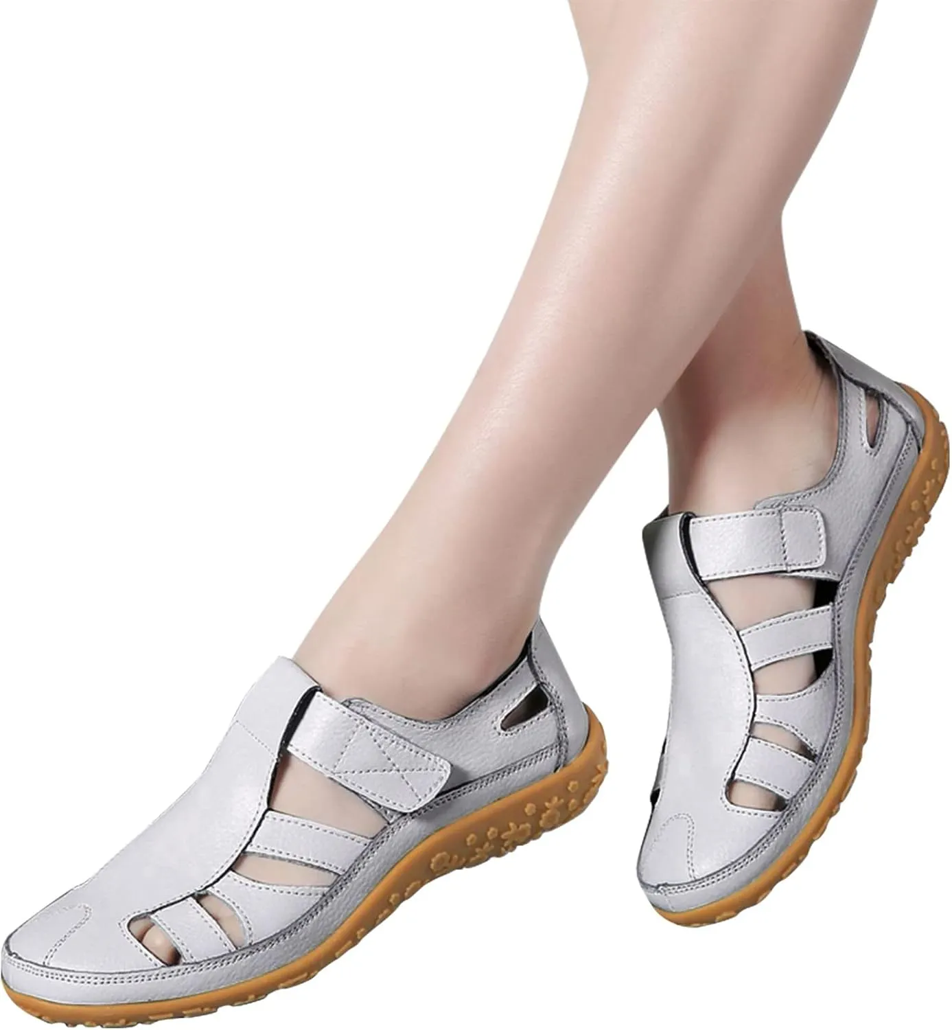 peqiut Sandals Women Orthopedic Comfortable Hollow Out Womens Sandals Platform Walking Summer Beach Dressy Flats Sandals