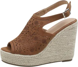 peqiut Women's Sandal Dressy Summer Platform Wedge Sandals for Women Slip On Comfortable Espadrille Heel Sandals Strap Shoes