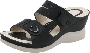 peqiut Women's Sandal Dressy Summer Wedge Orthopedic Sandals for Women Comfortable Outdoor Strap Boho Sandals Casual Slides