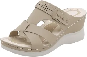 peqiut Women's Sandal Dressy Summer Wedge Orthopedic Sandals for Women Comfortable Outdoor Strap Boho Sandals Casual Slides