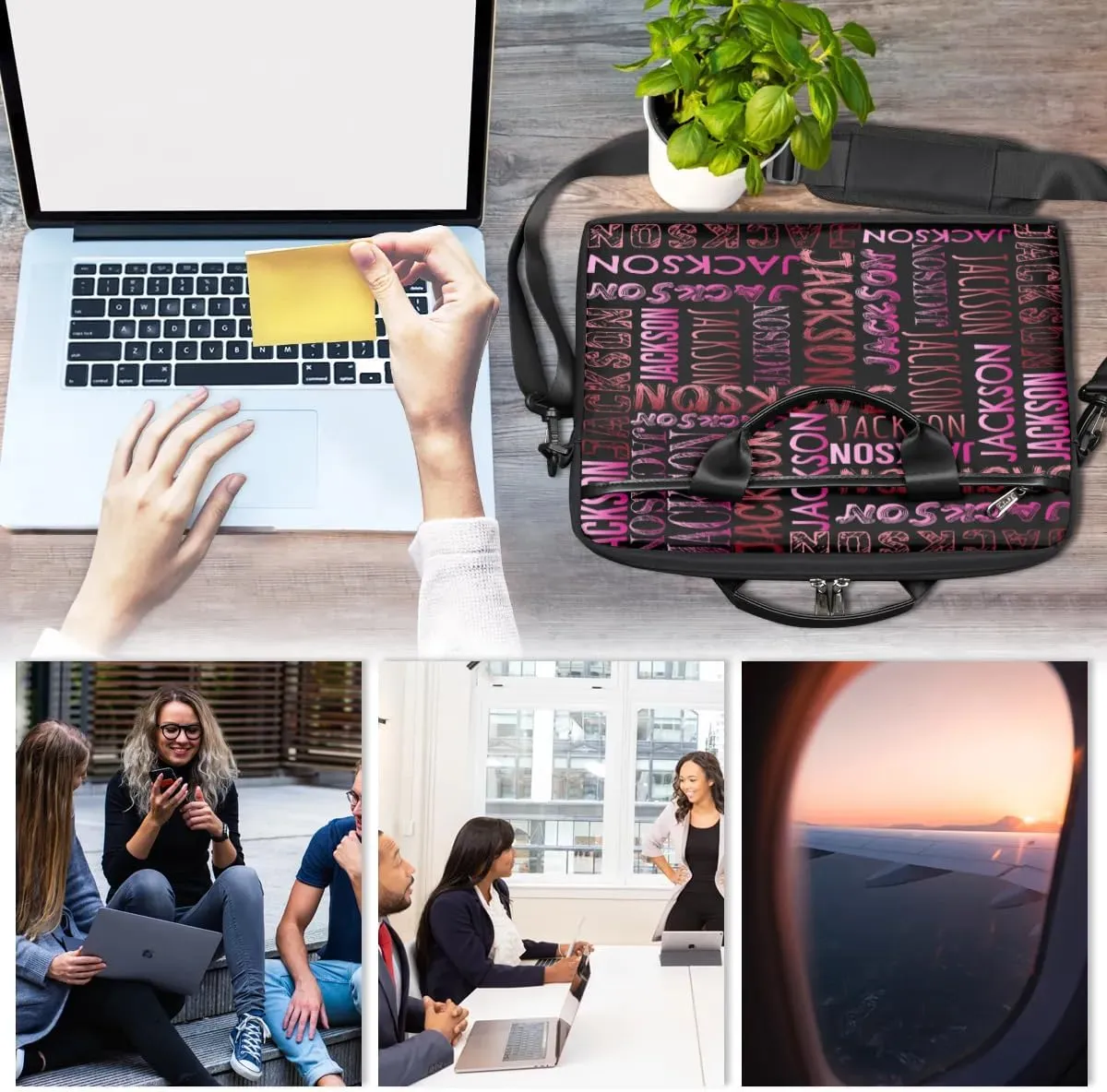 Personalized Laptop Bag Case Briefcases for Men Woman Boys Girls, Custom Gift Computer Cases for Laptops, Tablet Shoulder Bag