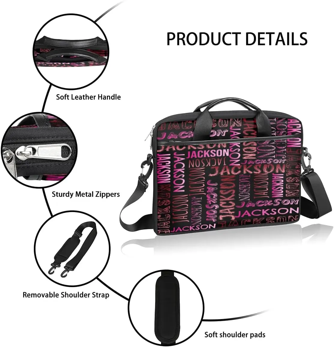 Personalized Laptop Bag Case Briefcases for Men Woman Boys Girls, Custom Gift Computer Cases for Laptops, Tablet Shoulder Bag