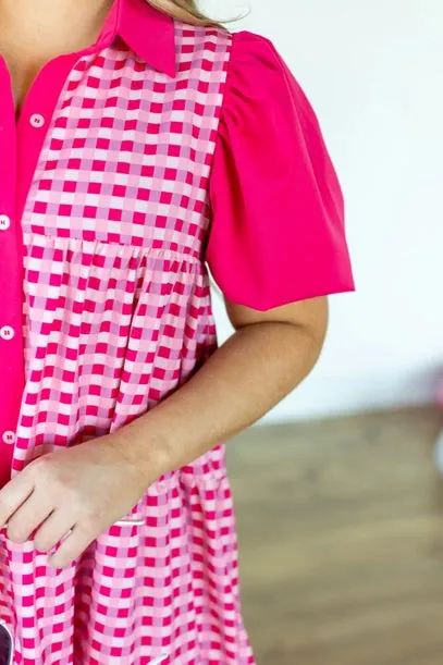 Pink Gingham Dress