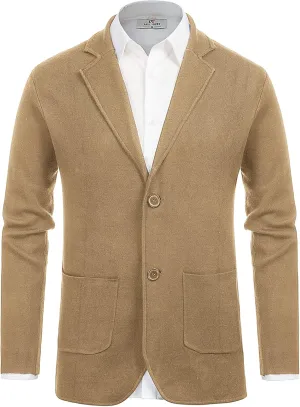 PJ PAUL JONES Men's Cardigan Sweater Shawl Collar Button Down Knit Blazer Jacket Knitwear