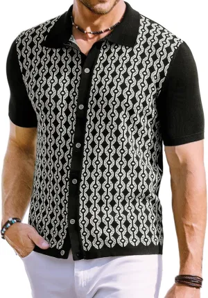 PJ PAUL JONES Men's Contrast 70s Vintage Polo Shirts Short Sleeve Knitwear