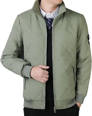 Plus Size Jackets for Men 2024 Trendy Stand Collar Full Zip Coat Casual Solid Plush Thickened Outerwear with Pockets