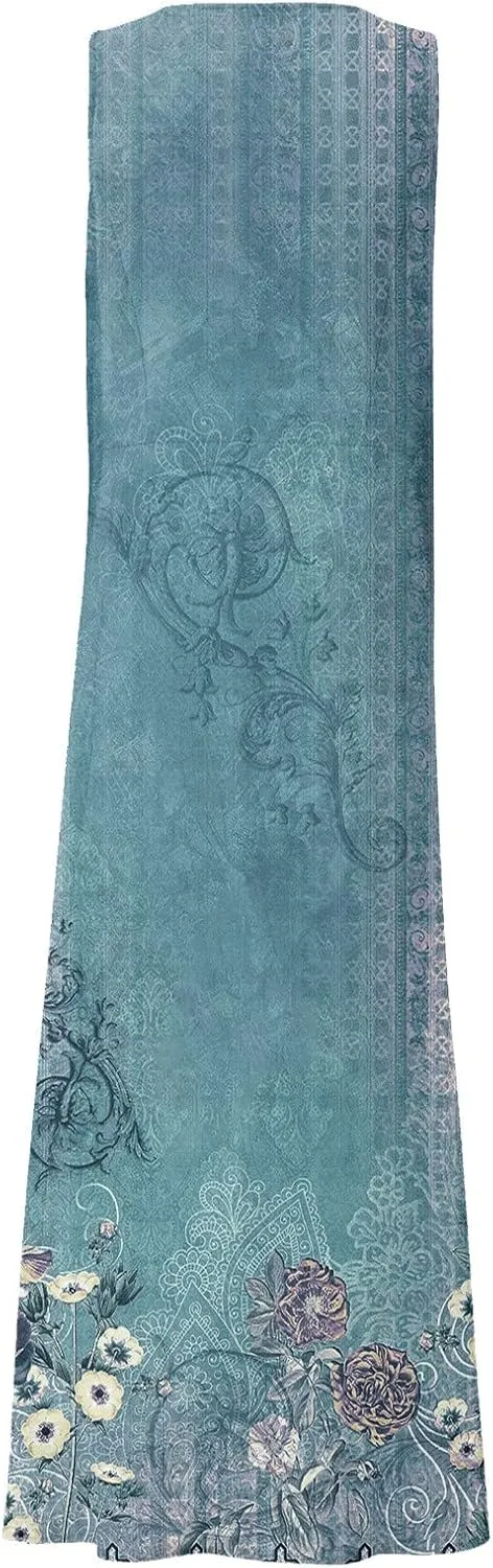 Plus Size Summer Dresses for Women 2025, Sleeveless Casual Cotten Linen Maxi Dress Hawaii Tropical Beach Tank Dress