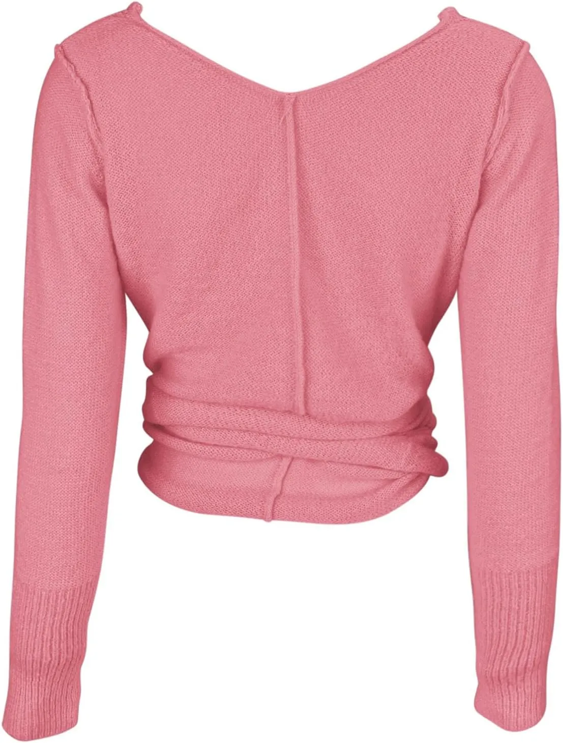 PRETTODAY Women's Wrap Knit Sweater V Neck Tie Front Long Sleeve Casual Pullover Tops
