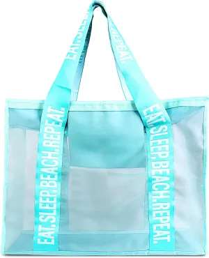 Primo Lines 31L Extra Large Beach Bags 23x17x8 Mesh Beach Bag with Zipper, XL Mesh Tote Bag for Women Family Trip Women