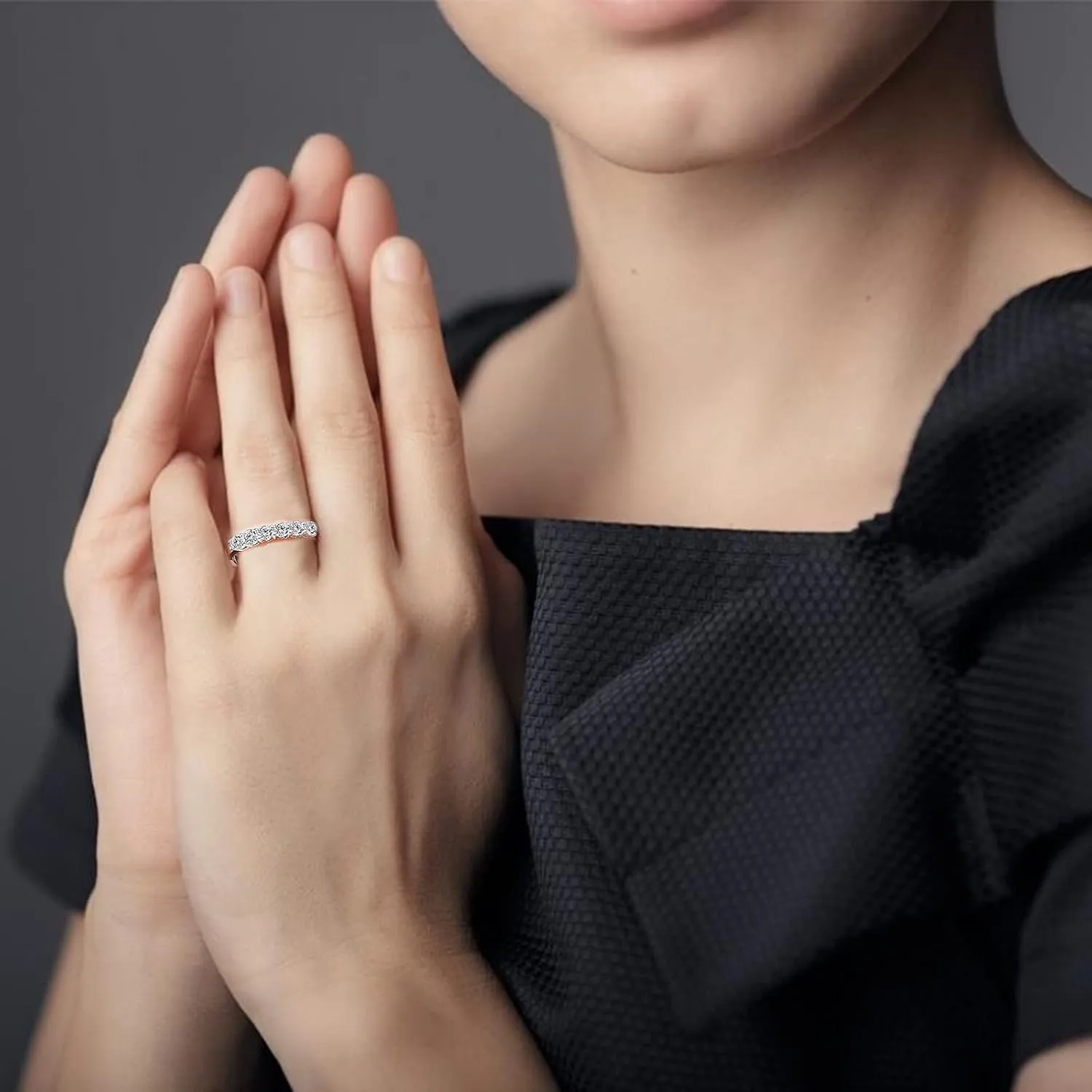 Princess Cut Stackable Rings for Women,Sterling Silver Cubic Zirconia Ring Engagement Weding Bands Eternity Ring Jewelry