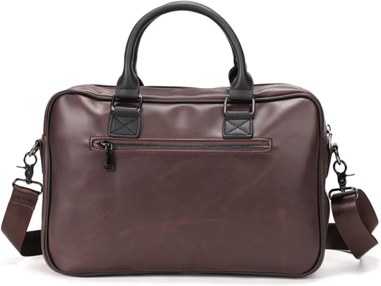 PU Leather Men's Briefcases 13inch Laptop Bag Office Bags for Men Document Business Shoulder Messenger Bag (Color : Coffee, Size : 37x10x25cm)