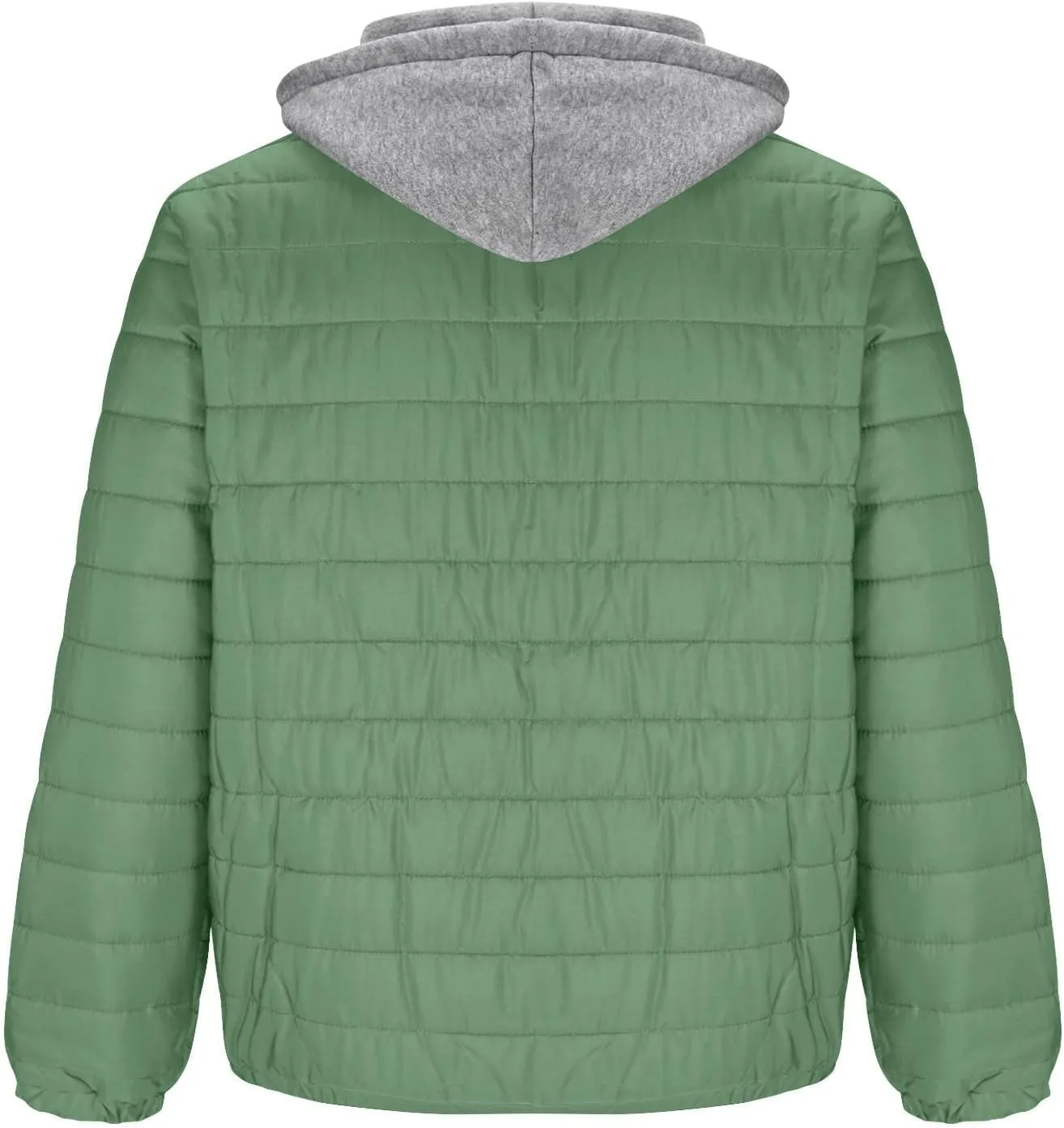 Puffer Jacket Men with Detachable Hood Packable Lightweight Down Jacket Zip up Quilted Jacket Warm Winter Jacket