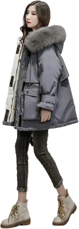 Pulcykp Women Down Jackets Coat Winter Thick Warm Bubble Puffer Coat Parkas Cotton Padded Jackets Outwear