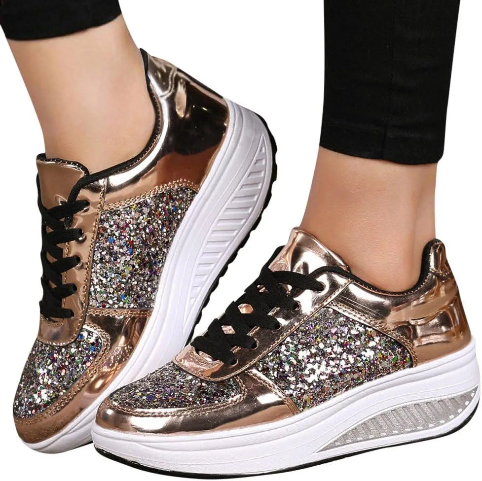 Running Shoes Lightweight Tennis Non Slip Workout Shoes Breathable Fashion Thick Sole Walking Sneakers