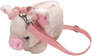 SAFIGLE Plush Pig Crossbody Bag, Cartoon Shoulder Bag Plush Animal Satchel Cute Purse Handbag for Kids Birthday (Pink)