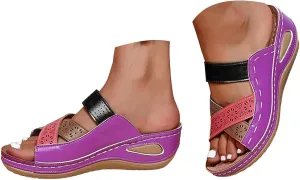 Sandals for Women 2025 Wide Width Dressy Comfy Platform Sandals with Arch Support Cross Straps Casual Beach Sandals