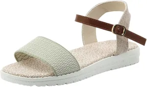 Sandals Women knitted Thick Sole Orthopedic Women's Sandals Summer Dressy Flats Casual Comfortable Platform Sandals