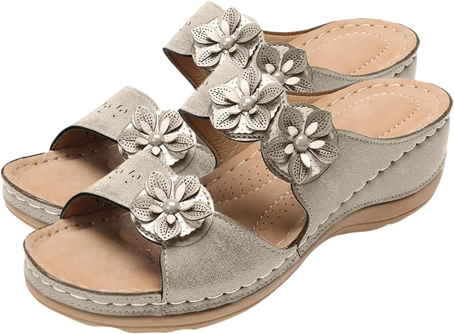 Sandals Women Open Toe Anti Slip Comfortable Walking Womens Sandals Wedge Summer Dressy Orthopedic Platform Sandals