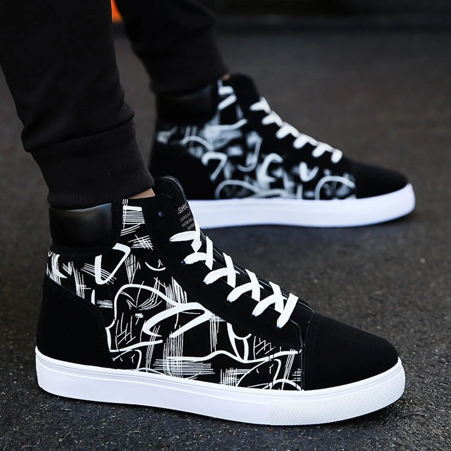 SBGMoSJ Women's Sneakers Size 10 1/2 Slip On Sneakers Women Wide Width Diabetic Black Canvas Tennis Shoes for Women Womens Black Slip On Sneakers 8.5 Zapatillas Deportivas Ortopedicas Para Mujer