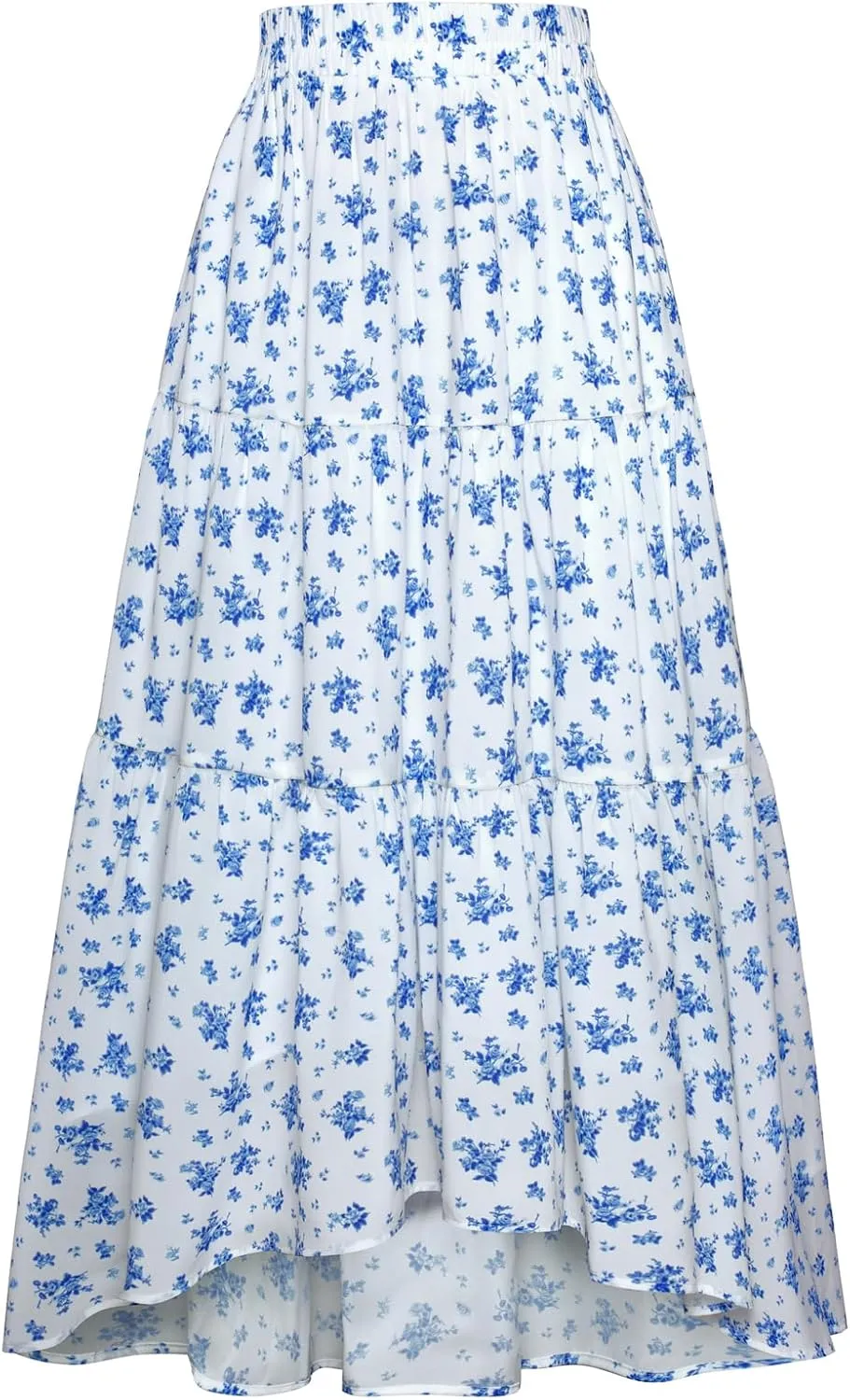 Scarlet Darkness Floral Skirts for Women Tiered Maxi Long Skirt High-Low Renaissance Skirt