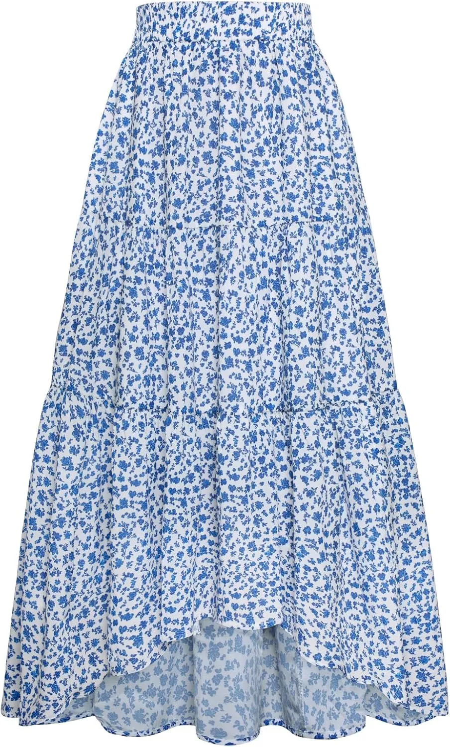 Scarlet Darkness Floral Skirts for Women Tiered Maxi Long Skirt High-Low Renaissance Skirt