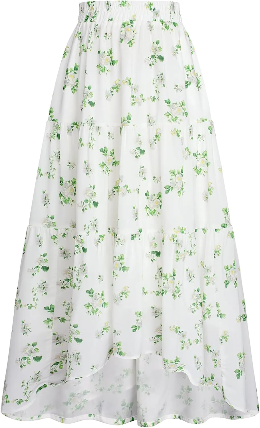 Scarlet Darkness Floral Skirts for Women Tiered Maxi Long Skirt High-Low Renaissance Skirt