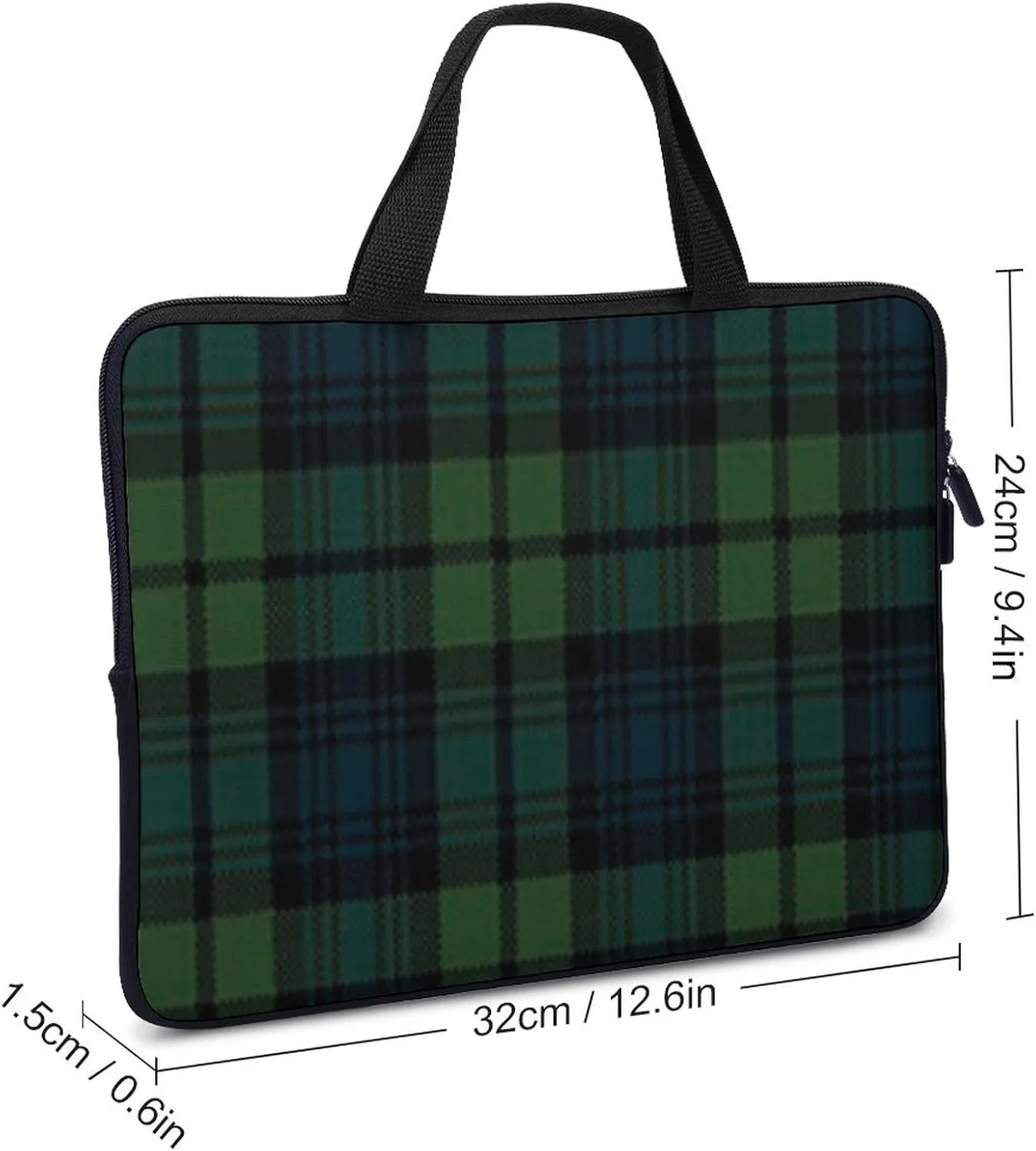 Scottish Tartan Plaid Laptop Bag Slim Carrying Case Computer Bag Briefcase Handbag Messenger Bag Business Casual