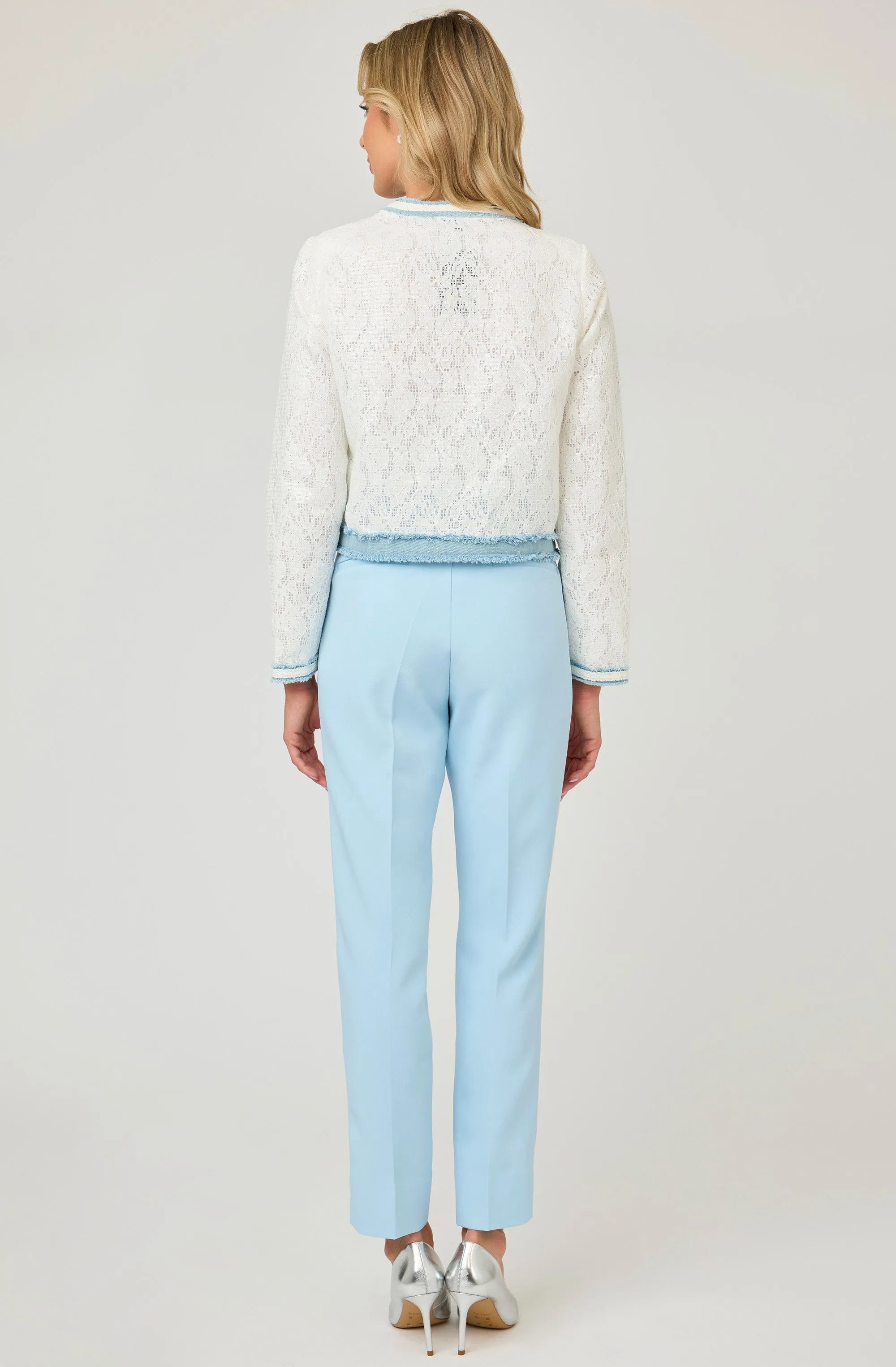 Sequin Lace Jacket with Contrasting Trim