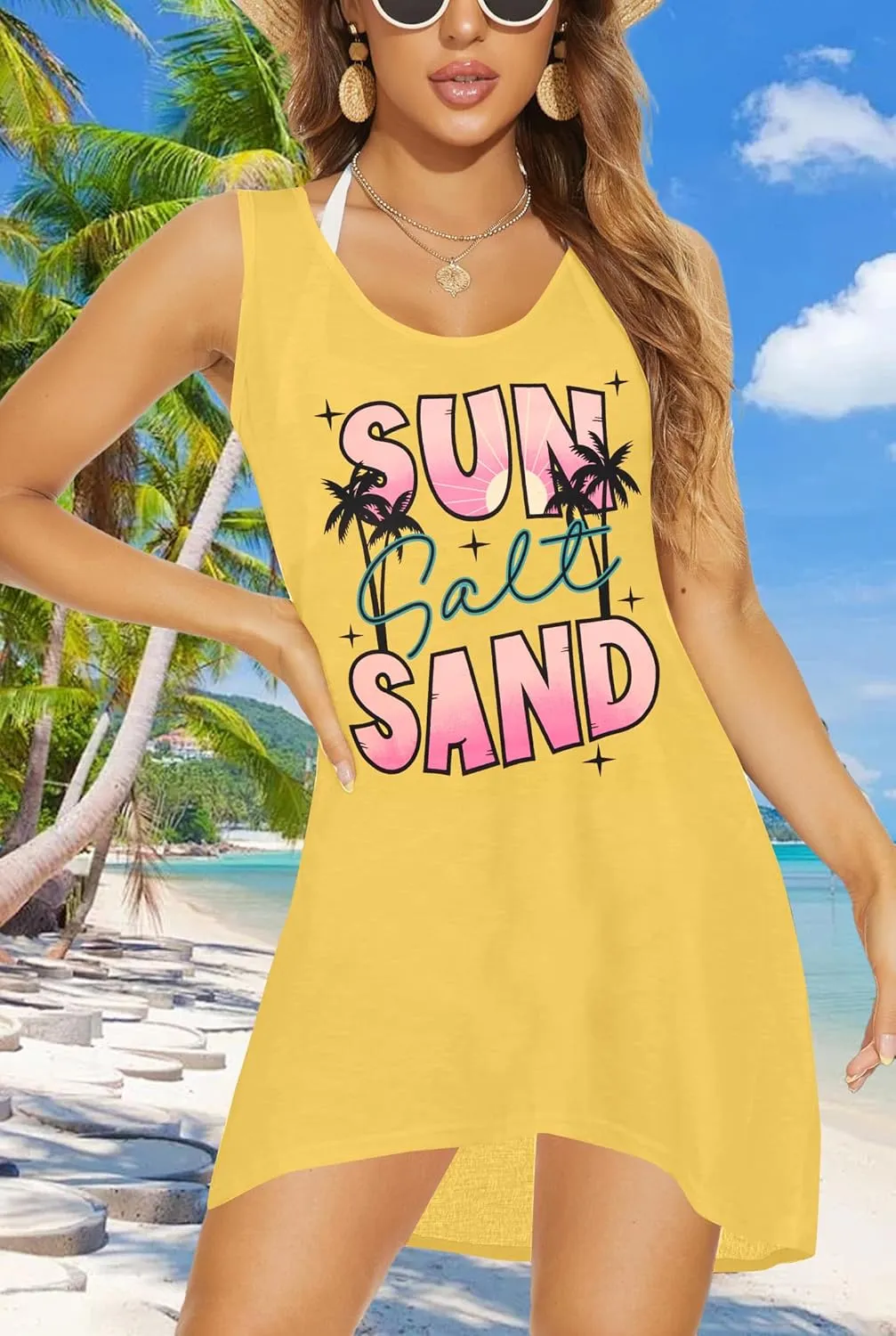 SFHFY Womens Hawaiian Tank Top: Summer Beach Tanks Tropical Sleeveless Shirt Vacation Plam Floral Outfits