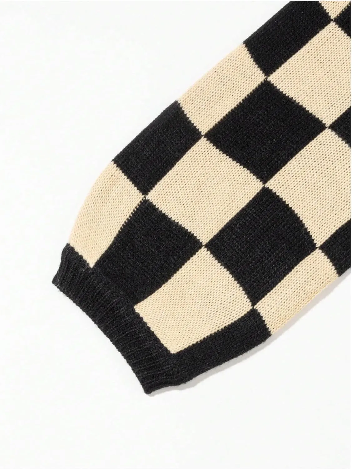 SHENHE Women's Oversized Plaid Outwear Open Front Knit Sweater Long Sleeve Casual Cardigan