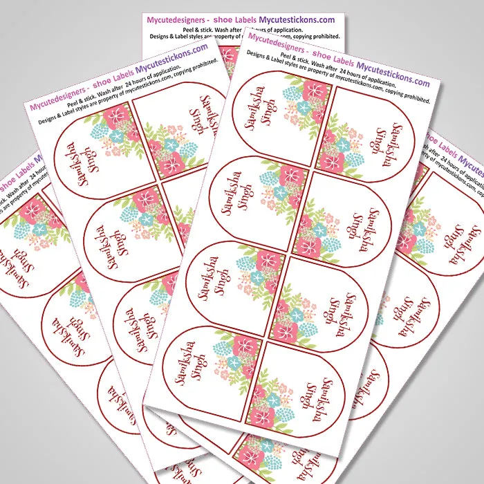 Shoe Labels Pack - Flowers -  12 Pairs