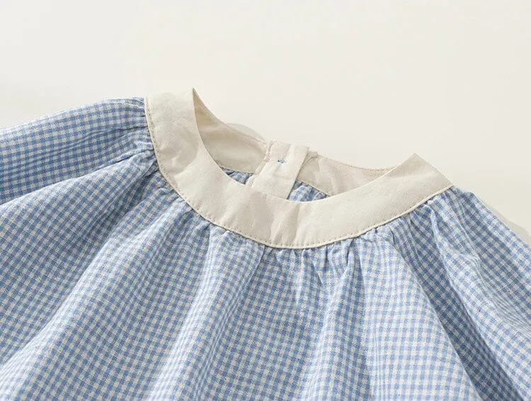 Simple Elegance Gingham Long Sleeve Dress