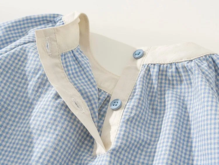 Simple Elegance Gingham Long Sleeve Dress