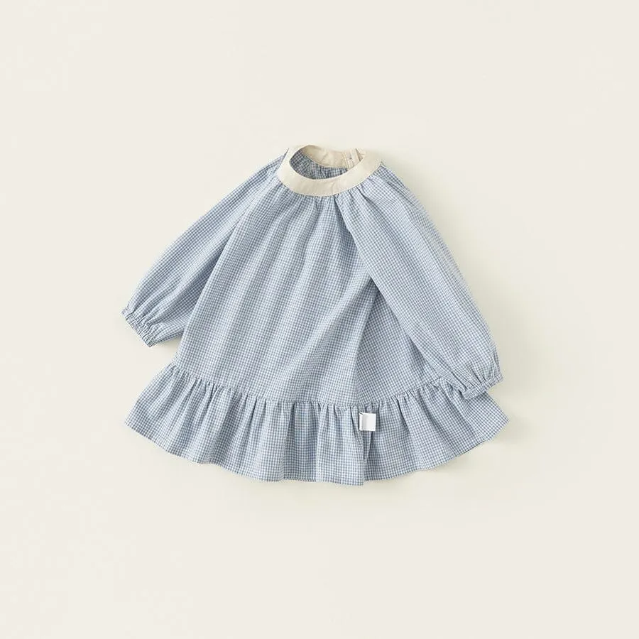 Simple Elegance Gingham Long Sleeve Dress