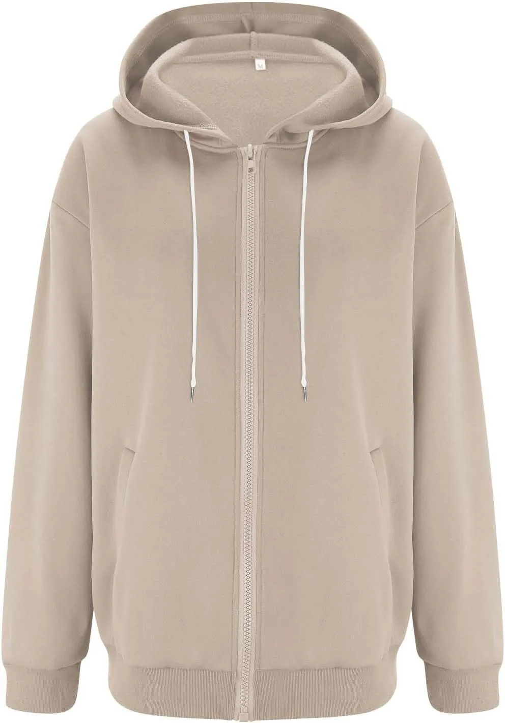 slqdgmryz Zip Up Hoodie Women Drawstring Oversized Sweatshirt Zipped Cute Hoodies Y2k Workout Fleece Jacket with Pockets