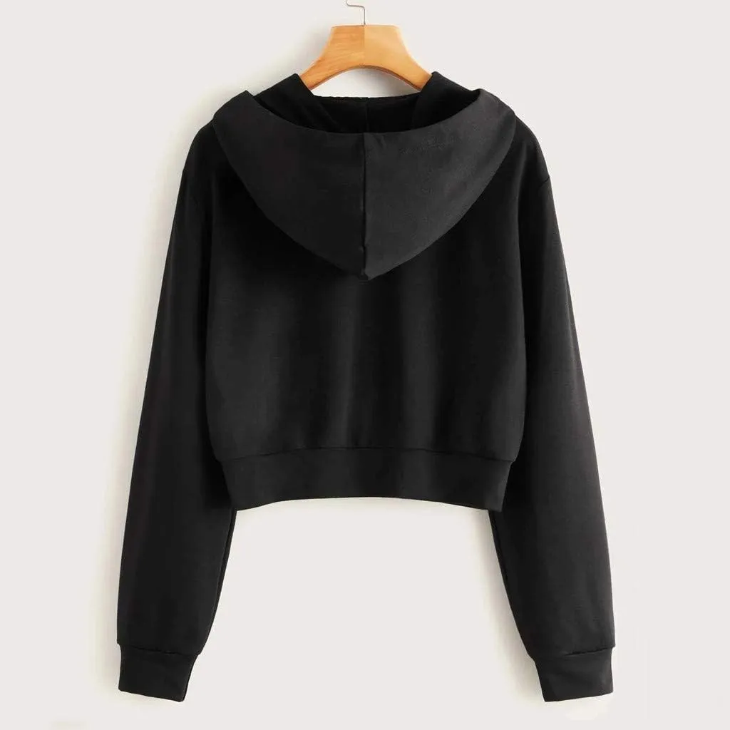 SMIDOW Crop Full Zip Up Hoodie Women Cute 2023 Fall Fashion y2k Clothes Teen Girl Cropped Lightweight Jacket With Hood
