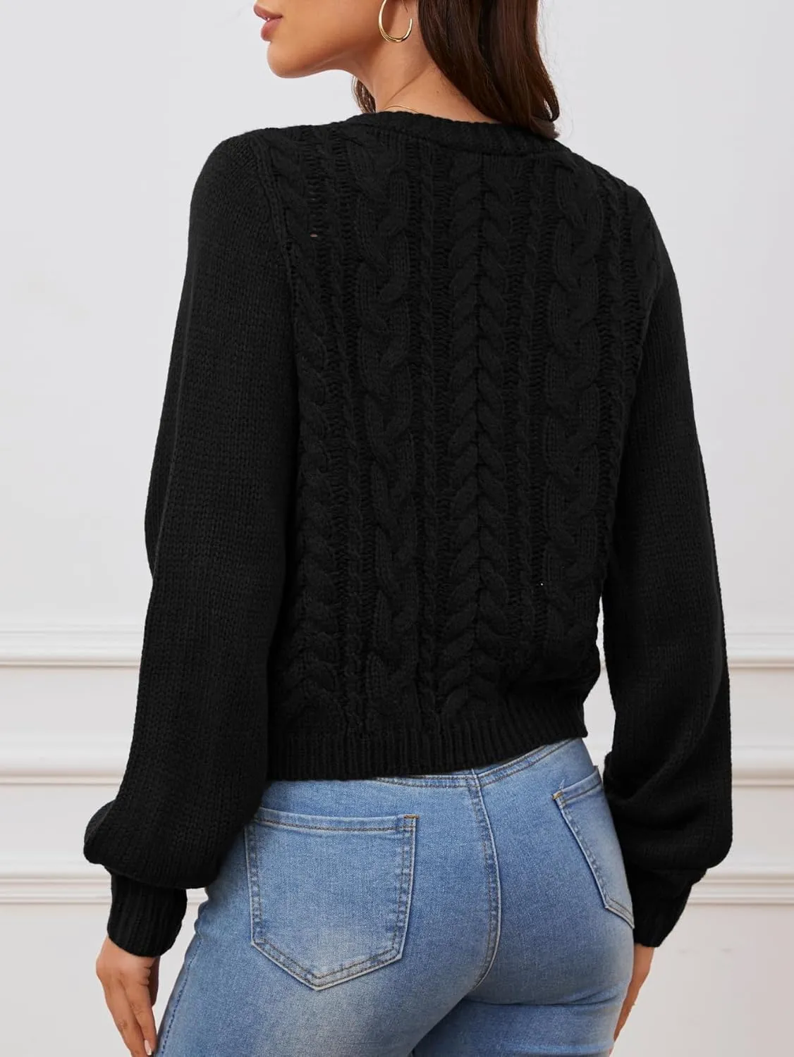 SOLY HUX Women's Tie Front Cardigan Sweaters Long Sleeve Bow Sweater Fall Winter Trendy Outerwear Tops