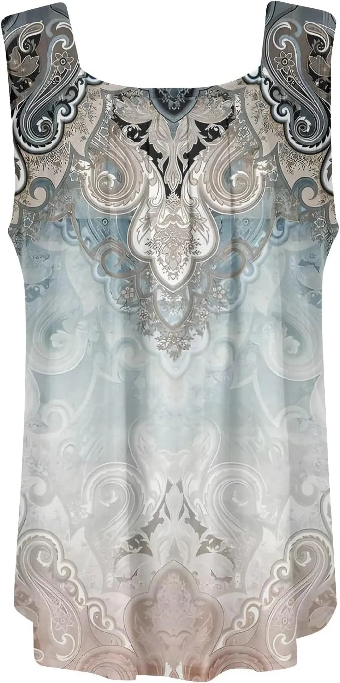 Spring Summer Plus Size Dressy Tank Tops for Women 2025 Womens Workout Floral Boho Beach Sleeveless Tops for Women