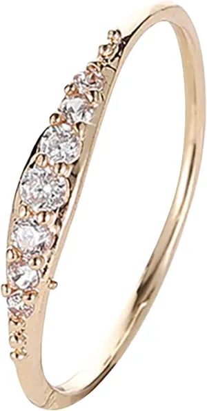 Stackable Gold Plated 925 Sterling Silver Rings for Women,Dainty Thin Cubic Zirconia Wedding Bands Engagement Jewelry Gifts