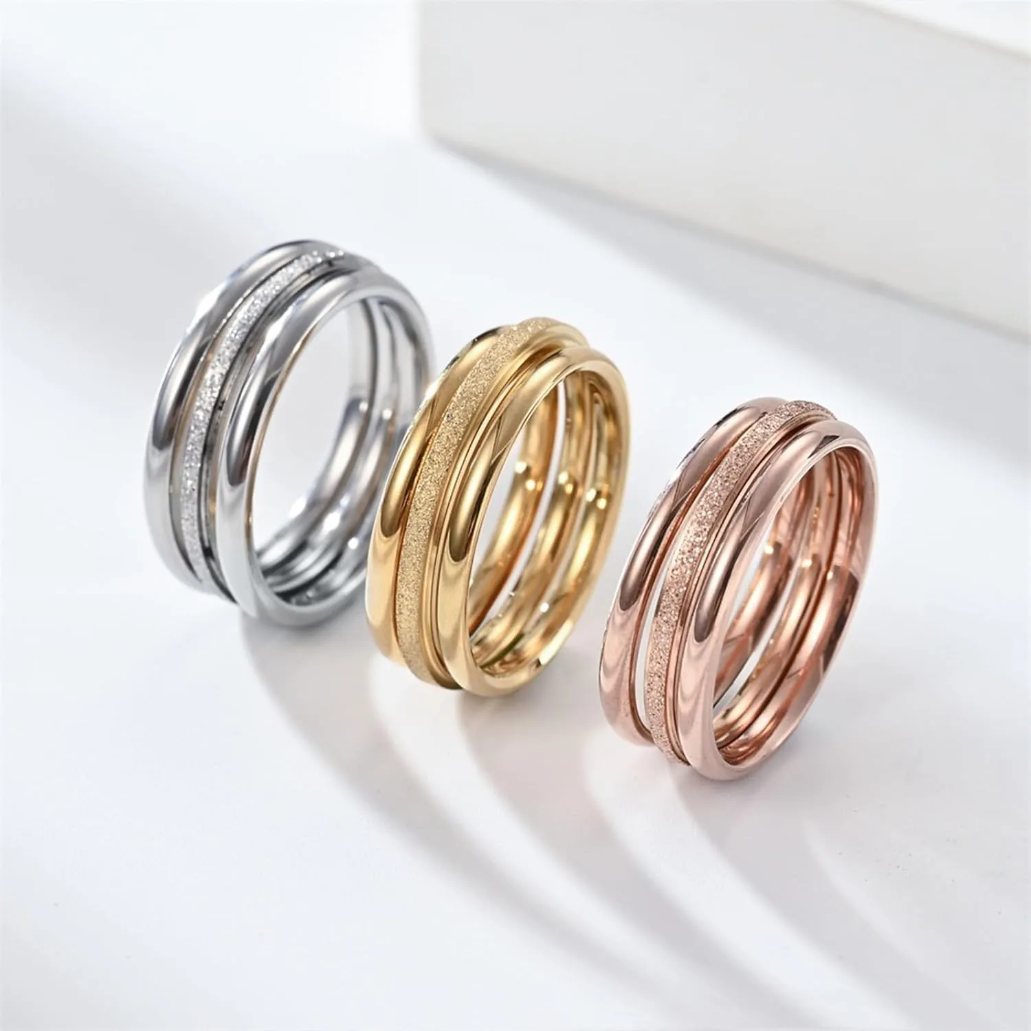 Stainless Steel Stackable Wedding Band Women's Stacking Eternity Ring Minimalist Promise Rings Trendy Jewelry Gifts