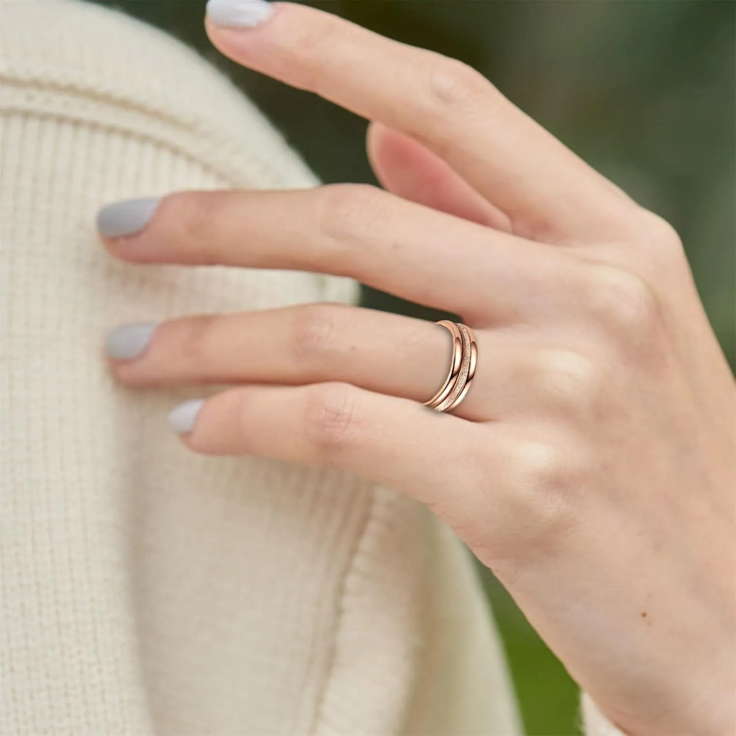 Stainless Steel Stackable Wedding Band Women's Stacking Eternity Ring Minimalist Promise Rings Trendy Jewelry Gifts